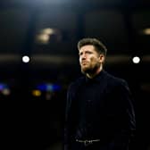 Scotland head coach Sebastien Pocognoli during the 3-0 defeat by Switzerland at Hampden.