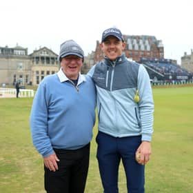 Martin Gilbert and and Grant Forrest, pictured at St Andrews in 2024, are joining forces again in 25th edition of the Alfred Dunhill Links Championship 