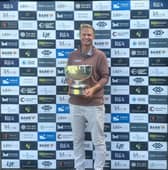 Will Porter shows off the trophy after winning the Duddingston Classic on the Tartan Pro Tour