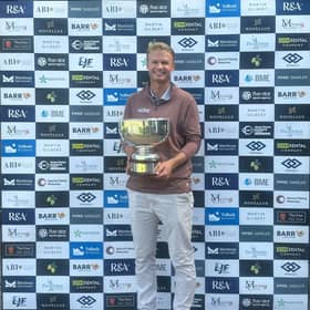 Will Porter shows off the trophy after winning the Duddingston Classic on the Tartan Pro Tour