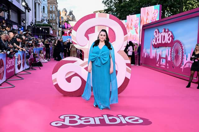 Sharon Rooney on the Barbie red carpet. 