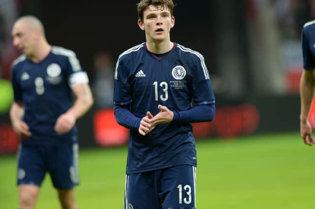 Andy Robertson made his Scotland debut in March 2014.