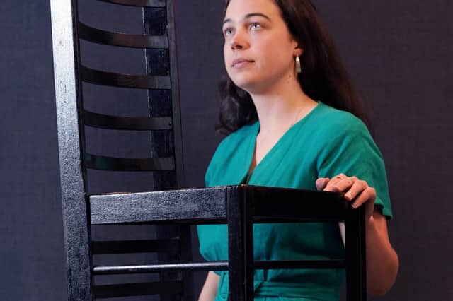 Lyon & Turnbull associate specialist, Ursula Goldsmith, with chair by Charles Rennie Mackintosh. PIC: Stewart Attwood