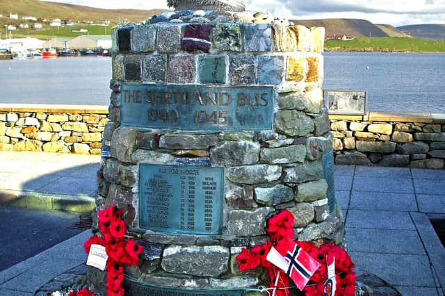 A memorial to those lost during the crossings has pride of place on Scalloway's waterfront. Picture: Scalloway Museum