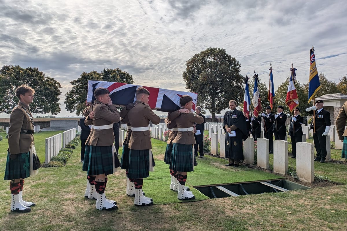 Two Scottish WWI soldiers buried with full honours in France 108 years after they were killed in action
