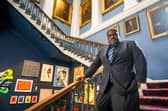 Professor Tommy Curry in Old College's Stairwell  