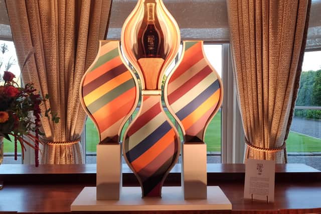 The Glenmorangie 50 year old bottle and Peter and Laurie Pincus's ceramic art