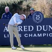 Bob MacIntyre tees off at the 1st at Kingsbarns Links in the second round of the Alfred Dunhill Links Championship