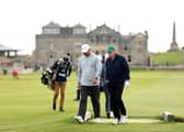 Celtic supremo Dermot Desmond, right, was playing with Brooks Koepka at St Andrews.