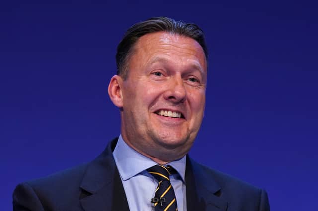 Russell Findlay looked upbeat at the Conservative Party Conference in Birmingham