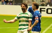 Celtic's Charlie Mulgrew celebrates his side's Tennent's Sixes cup final win over Rangers on Sunday. Cr: SNS Group.