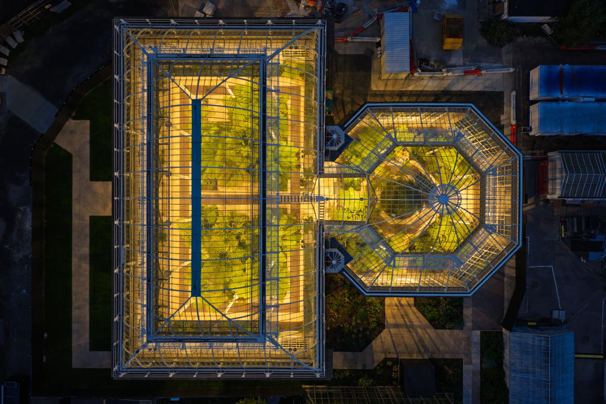 Stunning drone footage captures Royal Botanic Garden Edinburgh's revamped glass houses