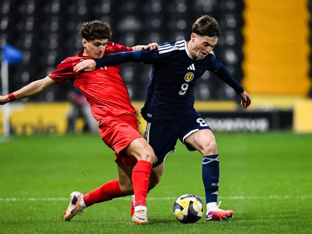 Findlay Curtis has been recalled to the Scotland senior squad after picking up four assists for the Under-21s in the 5-2 win over Azerbaijan at Rugby Park last week. (Photo by Rob Casey / SNS Group)