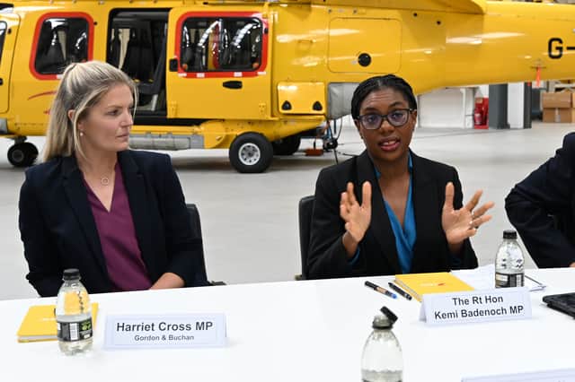 Shadow Scottish secretary Harriet Cross with Conservative leader Kemi Badenoch