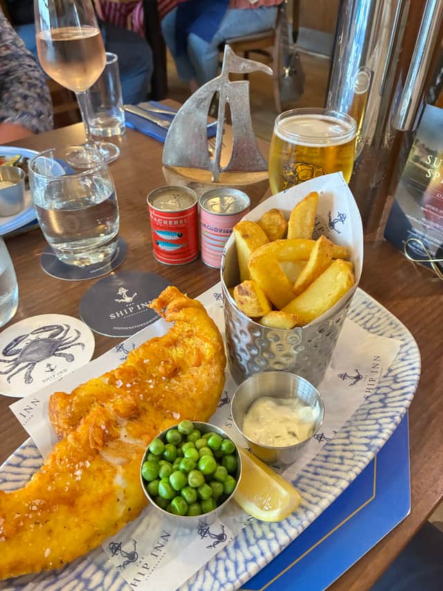 Fish and chips at the Captain’s Table, The Ship Inn , Stonehaven.