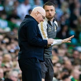 Falkirk Manager John McGlynn (L) and Coach Stephen McGinn