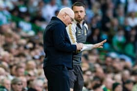 Falkirk Manager John McGlynn (L) and Coach Stephen McGinn