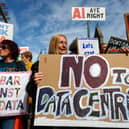Activists protest against data centres outside the Scottish Parliament last month (Picture: Jeff J Mitchell)