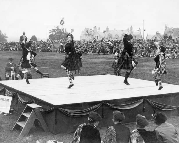 Competitors in a Highland Reel at Aboyne Highland Gathering, Aberdeenshire