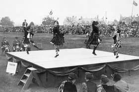 Competitors in a Highland Reel at Aboyne Highland Gathering, Aberdeenshire
