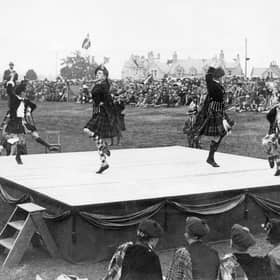 Competitors in a Highland Reel at Aboyne Highland Gathering, Aberdeenshire