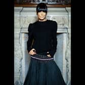 Claudia Winkleman wearing a piece by Judy R Clark on Celebrity Traitors.