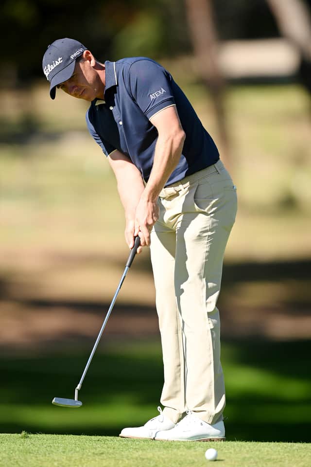 Grant Forrest putts on the 11th green during the second round in Madrid