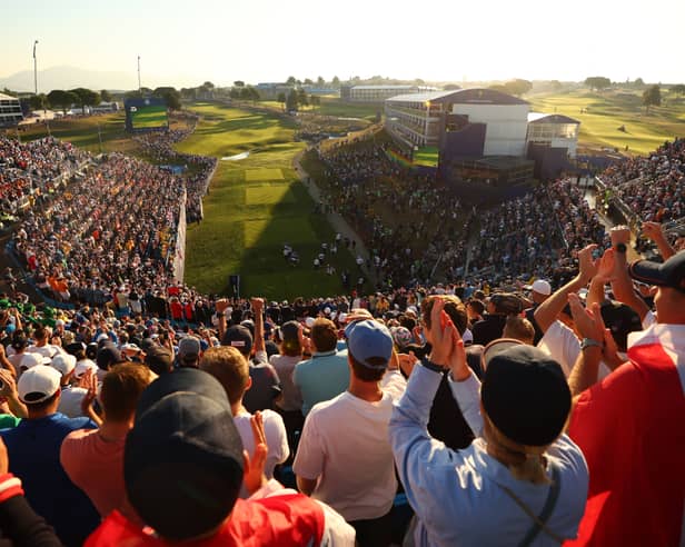 The first tee for next year’s Ryder Cup at Adare Manor will accommodate 1,500 more seats than the one for the 2023 match at Marco Simone Golf Club in Rome 