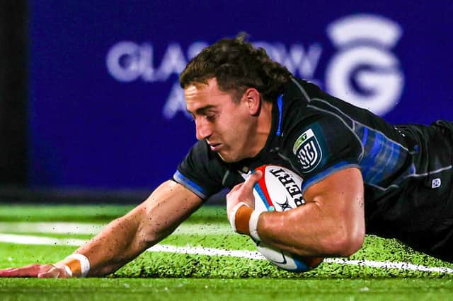 Josh McKay touches down for Glasgow Warriors in their win over Connacht.