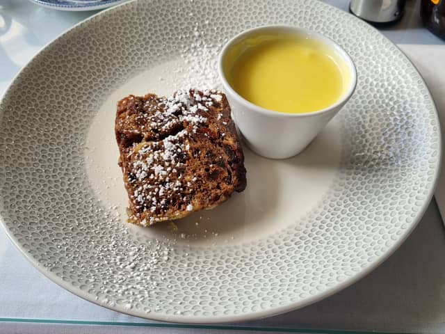 A traditional Scottish favourite, clootie dumpling, given the fine dining treatment (Picture: Gaby Soutar)
