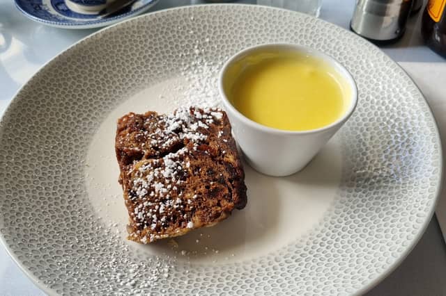 A traditional Scottish favourite, clootie dumpling, given the fine dining treatment (Picture: Gaby Soutar)