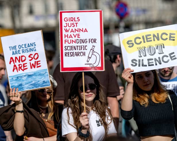 The 'Stand Up for Science' movement, which originated in the United States and has since gone global, aims to defend science as a pillar of democracy (Picture: Joe Klamar)
