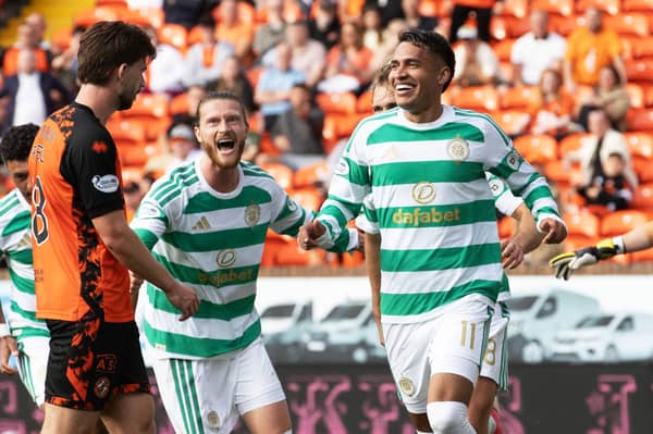 Celtic forwards Camilo Duran, right, and Kasper Hogh can play as a pair, according to the Colombian.