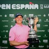 Grant Forrest shows off the trophy after winning the Open de Espana presented by Madrid at Club de Campo Villa de Madrid 