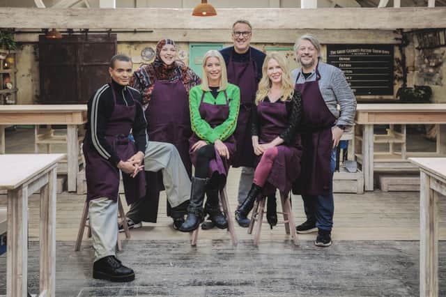 Lucy Beaumont on The Great Celebrity Pottery Throw Down with Layton Williams, Fatiha El Ghorri, Denise Van Outen, Paul Merson and Richard Herring
