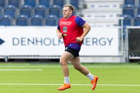 Jack Singleton during a Glasgow Warriors training session at Scotstoun Stadium, on October 13, 2026.