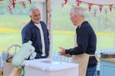 Paul Hollywood chatting with baker Gary during Week 4 of The Great British Bake Off series 17. 