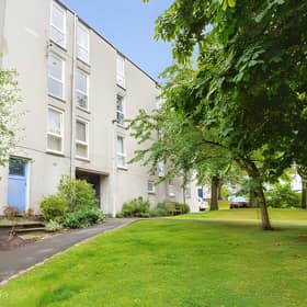 This one-bedroom flat on Barntongate Drive is on the market for £170,000, with a private garage and no factor fees adding to its appeal