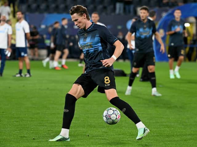 Scott McTominay completed his comeback from heart surgery for Napoli in the Champions League on Tuesday night. Cr: Getty Images.