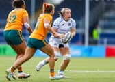 Scotland's Evie Gallagher in action against Australia during the WXV Global Series match at Hive Stadium in Edinburgh on September 26, 2026.