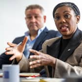 Conservative Party leader Kemi Badenoch during a visit to Edinburgh