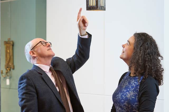 John Mackie and Ursula Goldsmith from Lyon &Turnbull with the "extraordinary" lantern