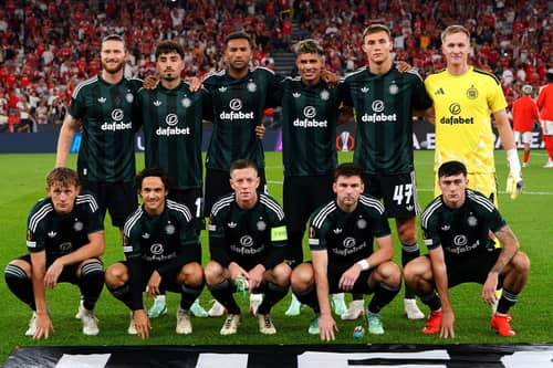 Celtic pose for a team photograph before the UEFA Europa League 2026/27 League Phase MD2 match against SL Benfica