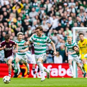 Celtic striker Callum Osmand races clear to score the third goal against Hearts back in May.