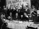 Suffragette leader Sylvia Pankhurst, seen in 1921 shortly after she had been released from prison, is toasted at a celebration breakfast in East London. Picture: Topical Press Agency