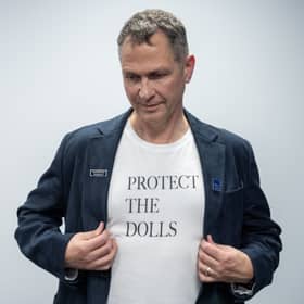 Mike Corbett from the NASUWT who attended a fringe event wearing a t-shirt with the slogan Protect The Dolls at the Scottish National Party 