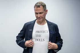 Mike Corbett from the NASUWT who attended a fringe event wearing a t-shirt with the slogan Protect The Dolls at the Scottish National Party