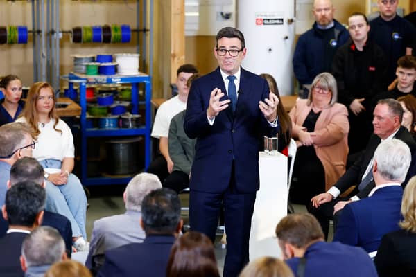 Andy Burnham delivers a speech focusing on forming closer ties with the Scottish government at New College Lanarkshire's Motherwell Campus. Picture: Jeff J Mitchell