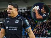 Scotland captain Sione Tuipulotu finally got to play alongside his younger brother Tavi (inset) as the hooker made his Glasgow Warriors debut in their Champions Cup win over Sale Sharks (Pics: SNS)