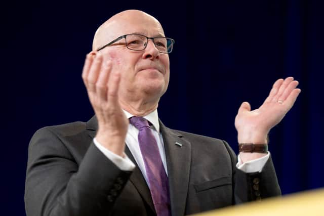 John Swinney during the final day of the Scottish National Party (SNP) annual conference in Aberdeen